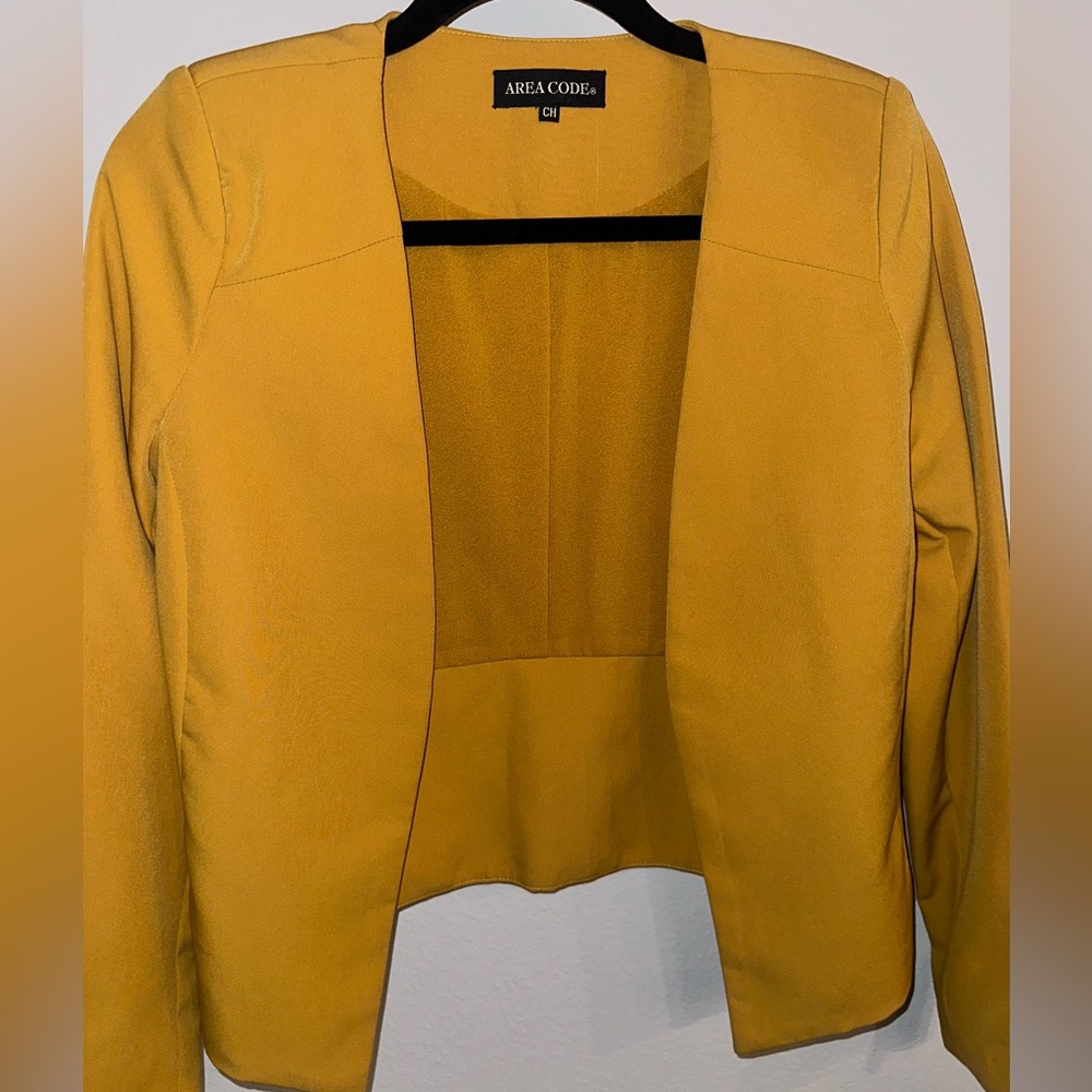Area Code Yellow Blazer For Women Size S Used Once